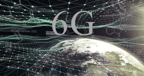 Digital Globe Surrounded by 6G Network Lines