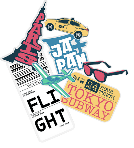 Vibrant Travel Sticker Collage on Transparent Background - Download Free Stock Videos Pikwizard.com