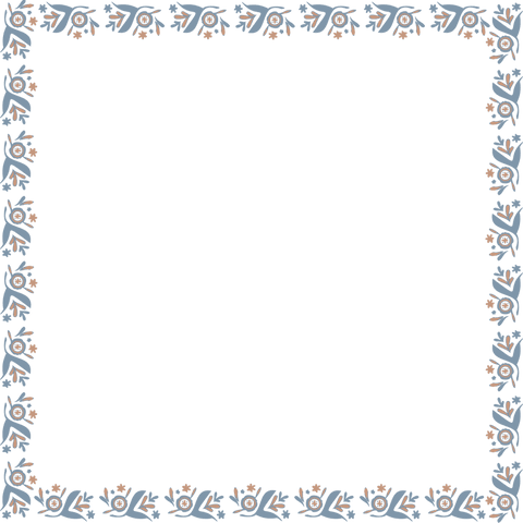 square floral frame with leaf and corner motifs on transparent blue background - Download Free Stock Videos Pikwizard.com