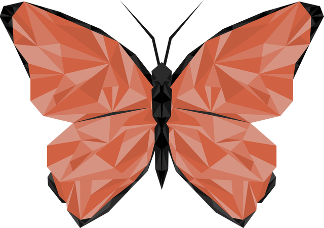 Geometric Red Butterfly Vector Illustration on Transparent Background - Download Free Stock Videos Pikwizard.com