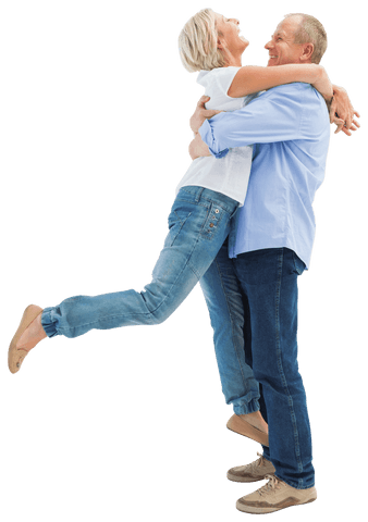 transparent joyful mature couple hugging with happiness - Download Free Stock Videos Pikwizard.com