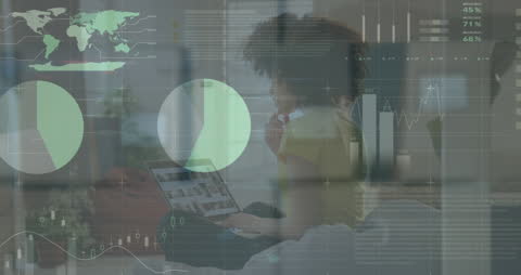 Digital Data Overlay on Athlete with Sports Charts and Graphs