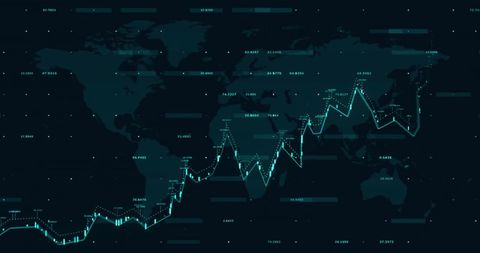 Global Financial Data with Digital Graph on World Map - Download Free Stock Images Pikwizard.com