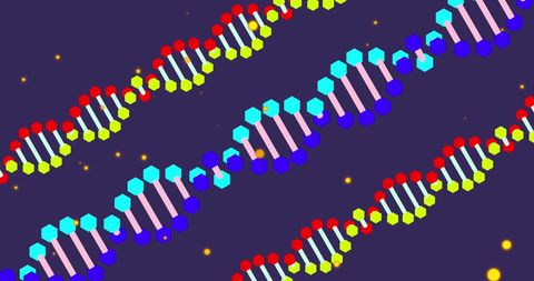 Colorful DNA Strands Highlighting Genetic Technology