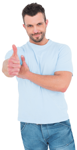 Transparent Smiling Man Giving Thumbs Up Gesture - Download Free Stock Videos Pikwizard.com