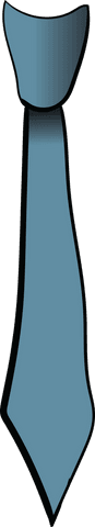 Transparent Blue Tie PNG Silhouette with Copy Space