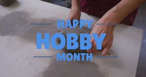 Hands crafting clay to celebrate happy hobby month
