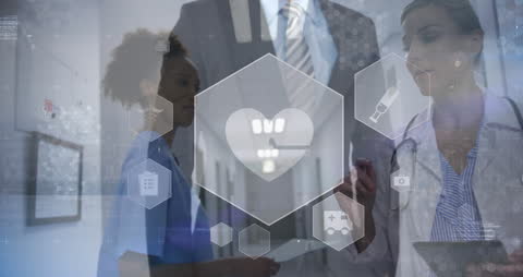 Healthcare Professionals Discussing Medical Analytics Technology