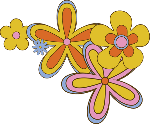 retro cartoon flowers on transparent background with copy space - Download Free Stock Videos Pikwizard.com