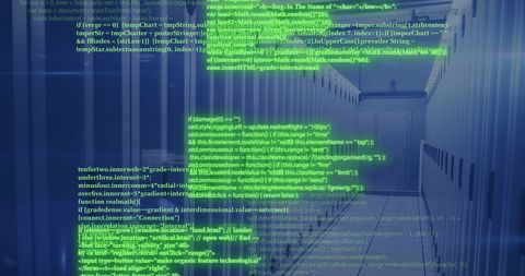 Abstract Digital Code Over Data Center Servers - Download Free Stock Images Pikwizard.com