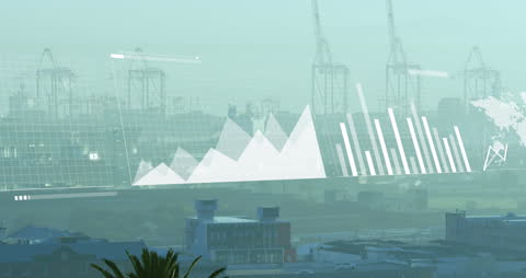 Futuristic Cityscape with Data Analytics Projections
