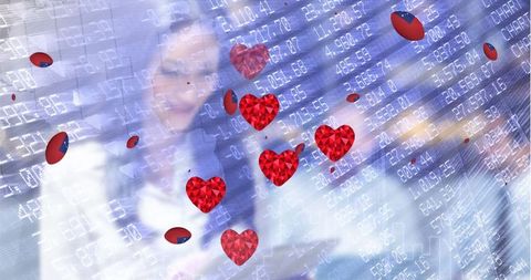 business finance love concept with digital overlay and heart icons - Download Free Stock Images Pikwizard.com
