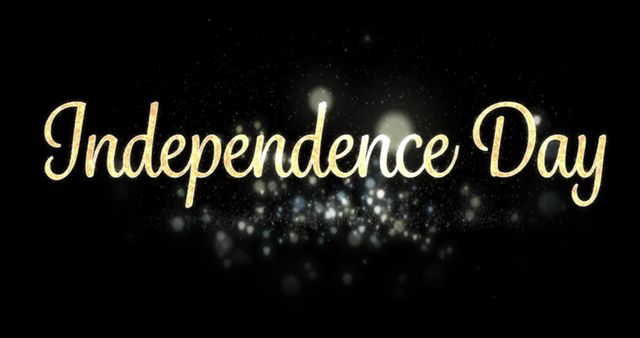 Independence Day Gold Text with Fireworks Burst - Download Free Stock Images Pikwizard.com