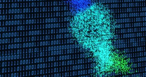 Digital Binary DNA Strand in Data Processing Matrix - Download Free Stock Images Pikwizard.com