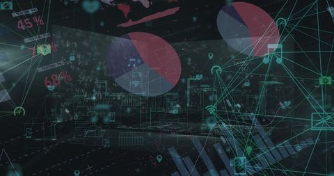 Global Network of Connections with Data Processing Elements - Download Free Stock Images Pikwizard.com