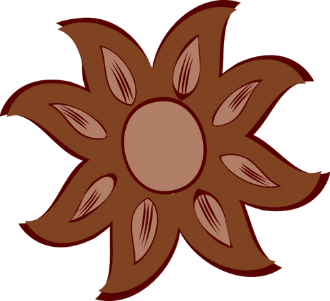 Hand drawn abstract sun design on transparent background