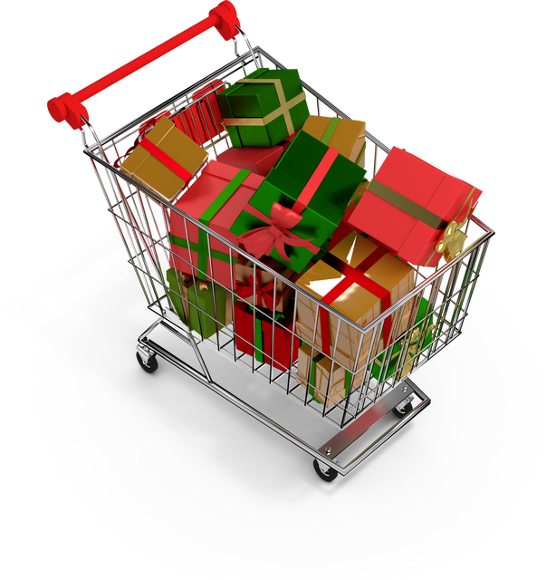 Transparent Shopping Cart Filled with Festive Christmas Gift Boxes - Download Free Stock Videos Pikwizard.com