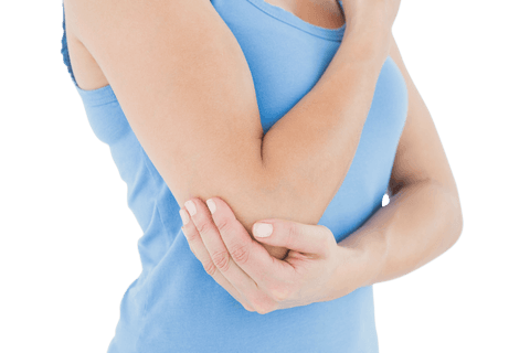 person experiencing elbow pain wearing blue tank top - Download Free Stock Videos Pikwizard.com