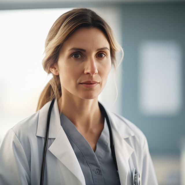 Confident Female Doctor in Medical Uniform With Stethoscope in Hospital - Download Free Stock Images Pikwizard.com