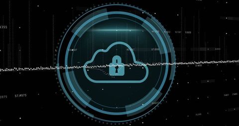 secure digital cloud data processing with padlock - Download Free Stock Images Pikwizard.com