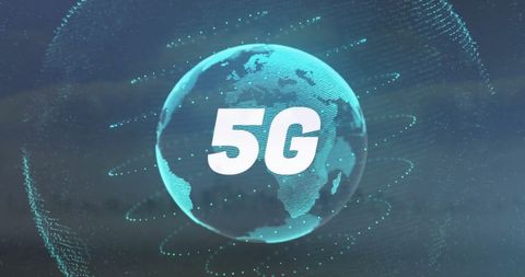 Globe Wireless Technology 5G Network Concept Digital Illustration