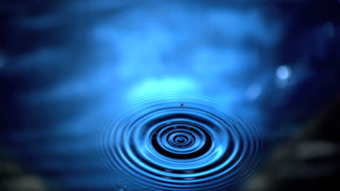 Droplet Creating Ripple Effect in Still Water
