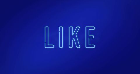 Neon Like Text Social Media Concept on Blue Gradient - Download Free Stock Images Pikwizard.com