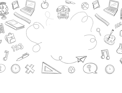 Educational school tools on transparent background mockup