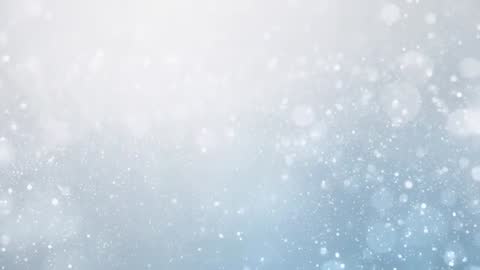 Drifting Snow Bokeh Over Pale Blue Gradient Winter Flurry Background Loop