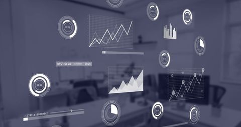 financial data analytics interface in modern office environment - Download Free Stock Images Pikwizard.com