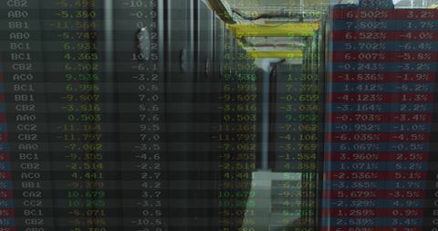Overlay of Stock Market Numbers on Data Servers - Download Free Stock Images Pikwizard.com
