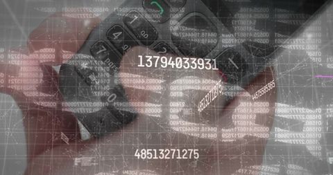 Number dialing with data overlay in futuristic interface