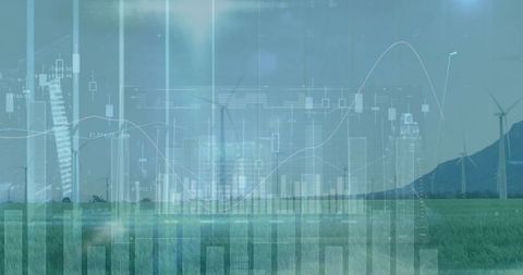 Data overlay on wind farm for renewable energy analytics