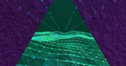 Futuristic tech graphic with numerical data overlay