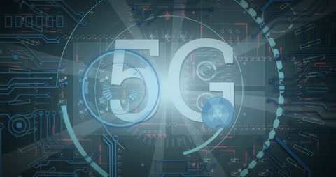5G Technology Concept with Digital Interface Animation