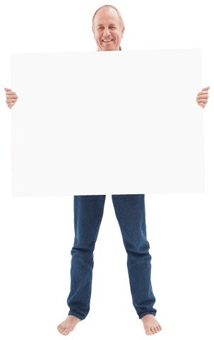 Senior Man Transparent Blank Card Presenting Concept - Download Free Stock Videos Pikwizard.com