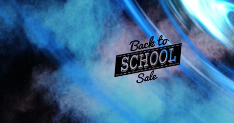 Back to School Sale Banner with Vibrant Smoky Background