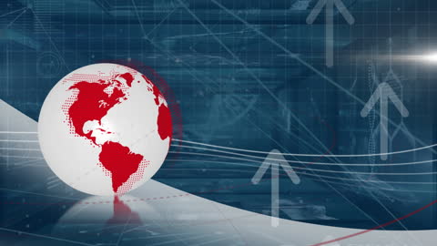 Digital Sphere with Arrows Indicating Global Economic Growth