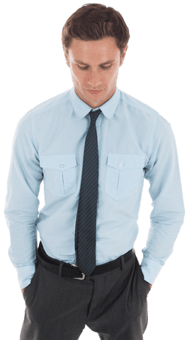 Transparent Humberwell Businessman Hands Pockets Focused Expression Standing