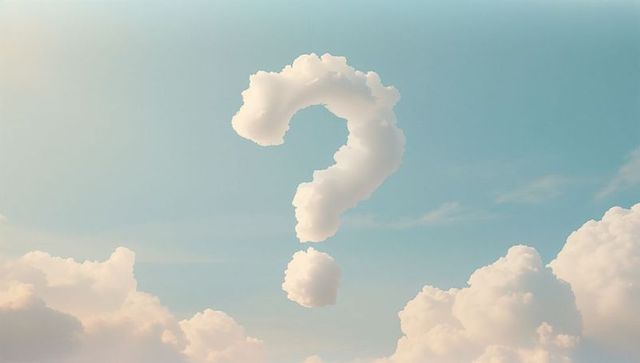 Question Mark Cloud in Blue Sky: Symbol of Wonder and Curiosity