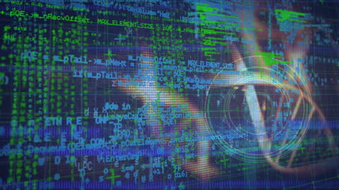 Futuristic Digital Data Visualization with DNA Elements