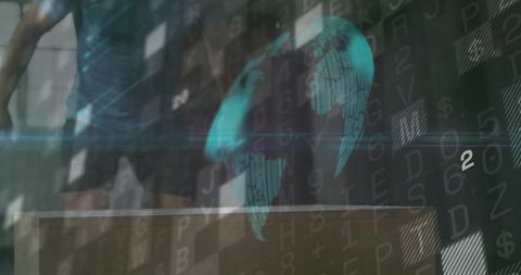 Man Interacting with Futuristic Holographic Earth Interface