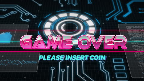 Retro Game Over Screen with Futuristic Graphics
