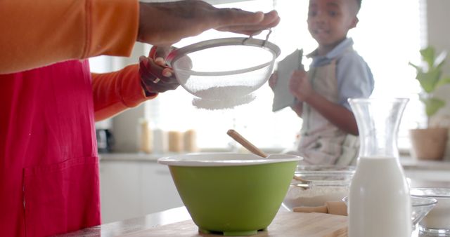 Parent and Child Baking Together in Kitchen - Download Free Stock Images Pikwizard.com