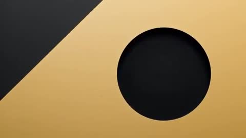 Circular Aperture Sliding Over Gold Plane Revealing Deep Black Void Minimal Geometric Motion