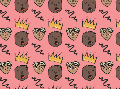 Colorful Faces and Crowns Pattern on Transparent Background - Download Free Stock Videos Pikwizard.com