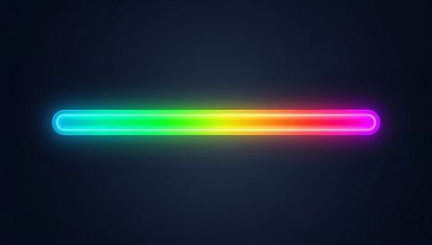 Neon rainbow capsule radiating vibrant glow across dark gradient for futuristic design