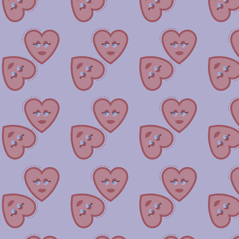 transparent heart pattern with cute faces on violet background - Download Free Stock Videos Pikwizard.com