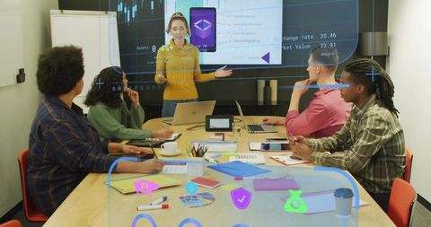 Confident Businesswoman Leading Technological Presentation