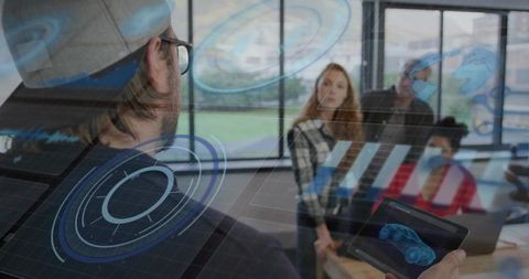 Presenting augmented reality car model on tablet during collaborative design meeting